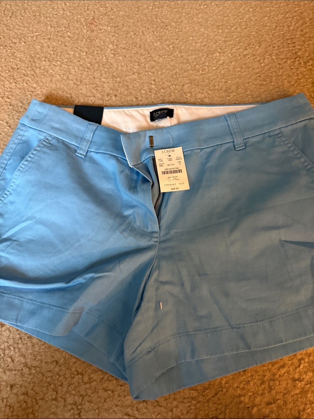 J. Crew Light Blue Women’s Chino Bermuda Shorts